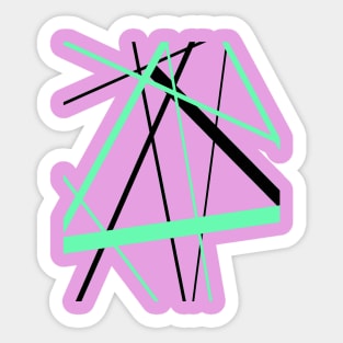 Criss Crossed Mint Green and Black Stripes Sticker